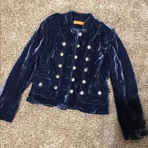 Cynthia Steffe blue velvet jacket